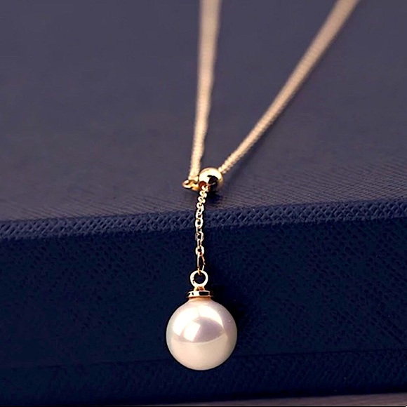 ⚜️[𝟯/$𝟭𝟴]⚜️Gold Pearl Delicate Drop Choker NEW - Picture 2 of 10